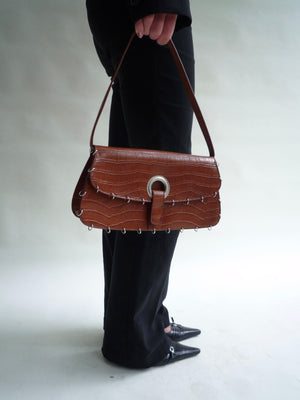 Leather Croco Piercing Bag