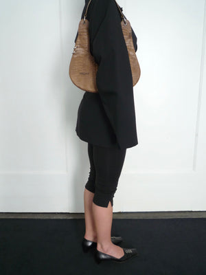 Croc Light Brown Leather Bag