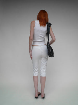 Button Trousers White