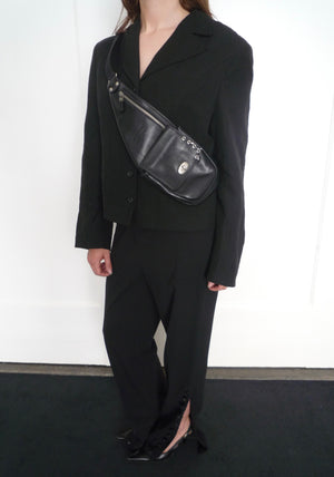 Black Leather Piercing Bag