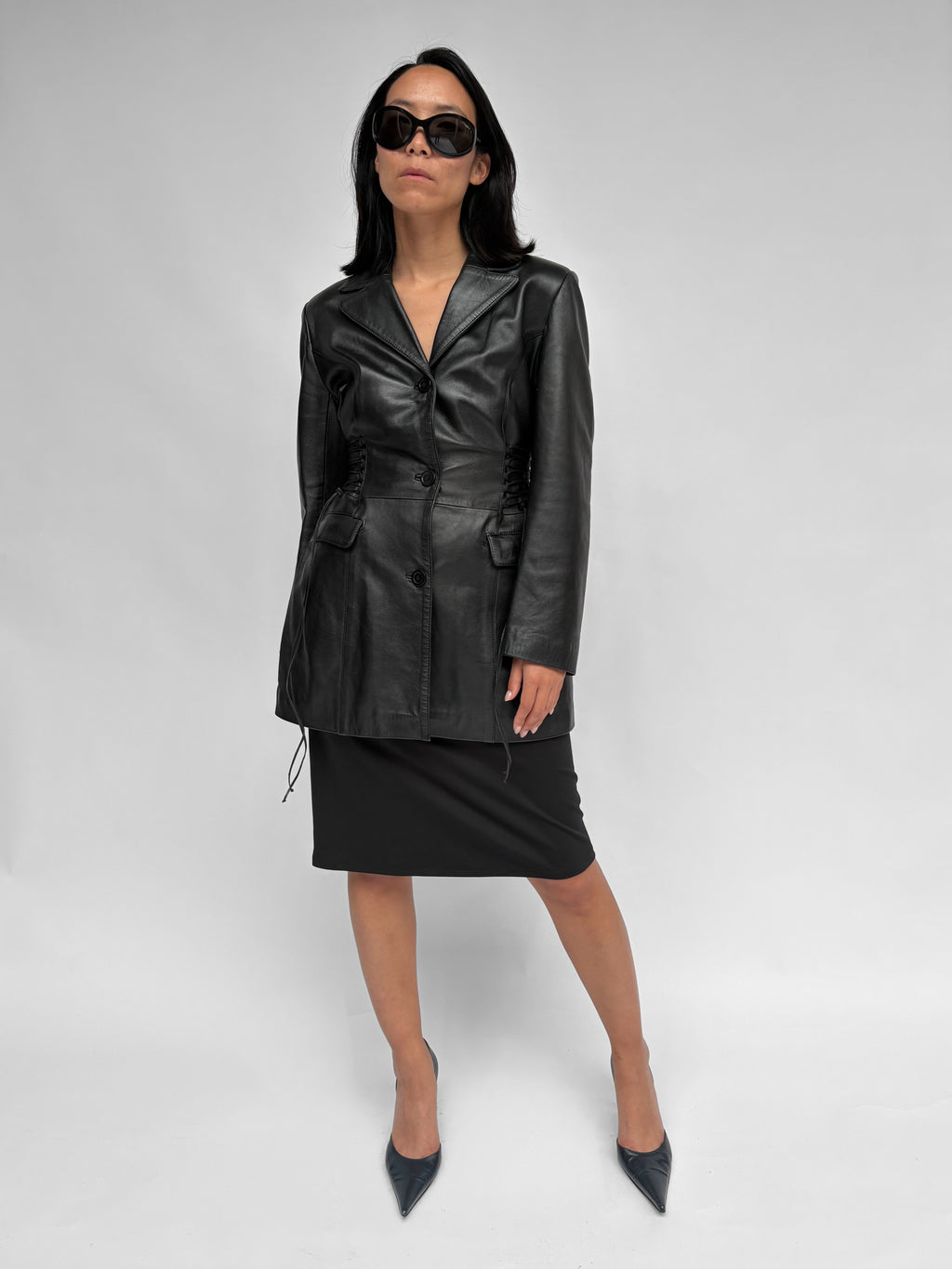 Piece No 34 — Waist-Cinching Long Leather Jacket