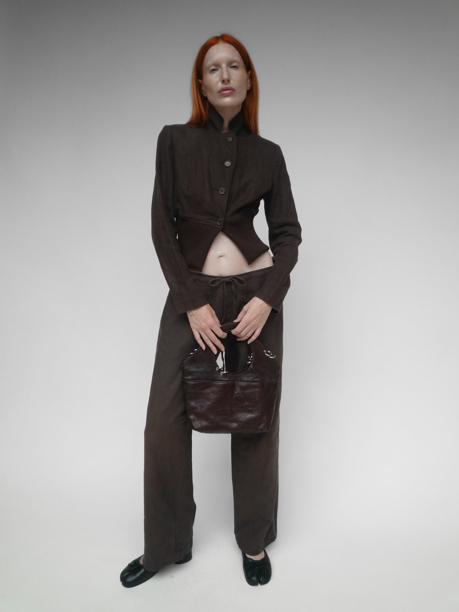Cropped Bomber Brown