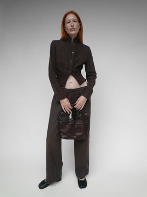 Cropped Bomber Brown