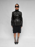 Piece No 42 — Soft Leather Cinched Waist Jacket