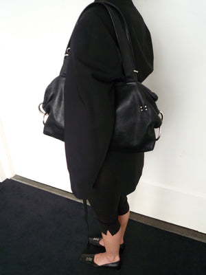 Black Leather Piercing Bag