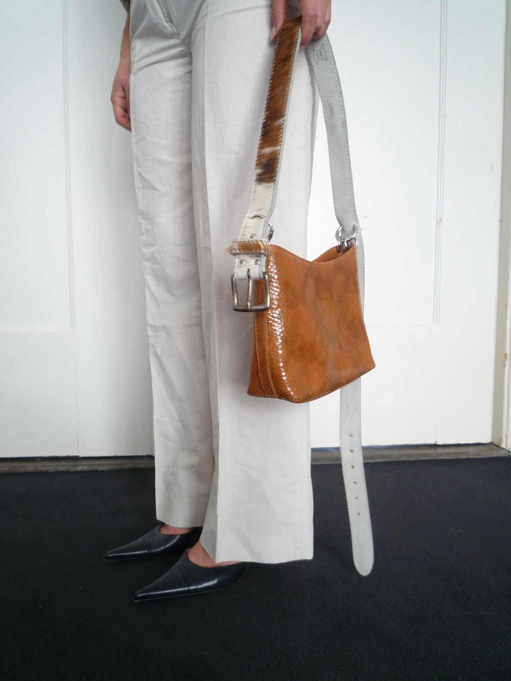 Cow Hair Belt Leather Bag