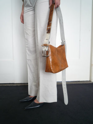 Cow Hair Belt Leather Bag