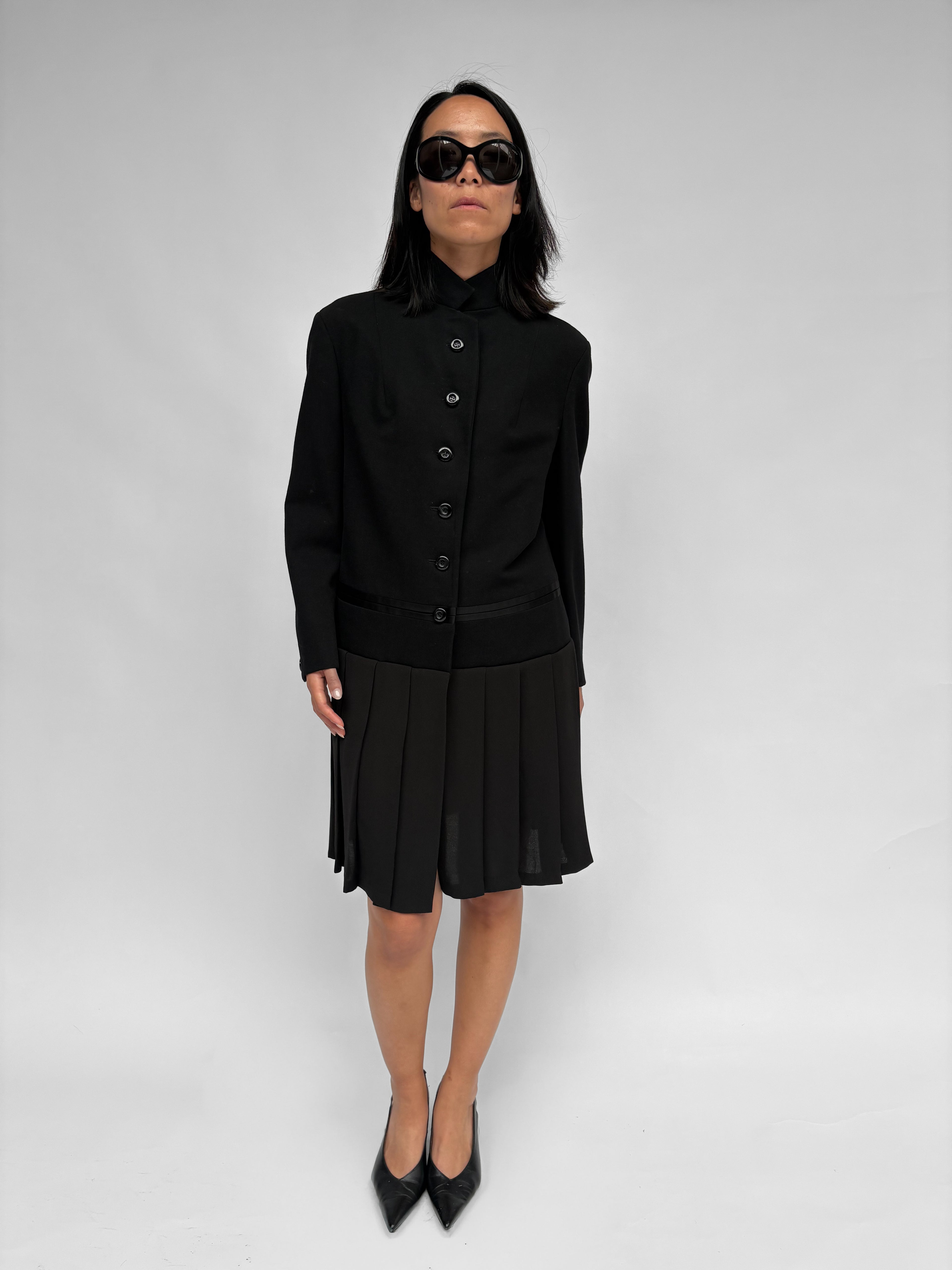 Piece No 37 — Black Pleated Blazer Dress
