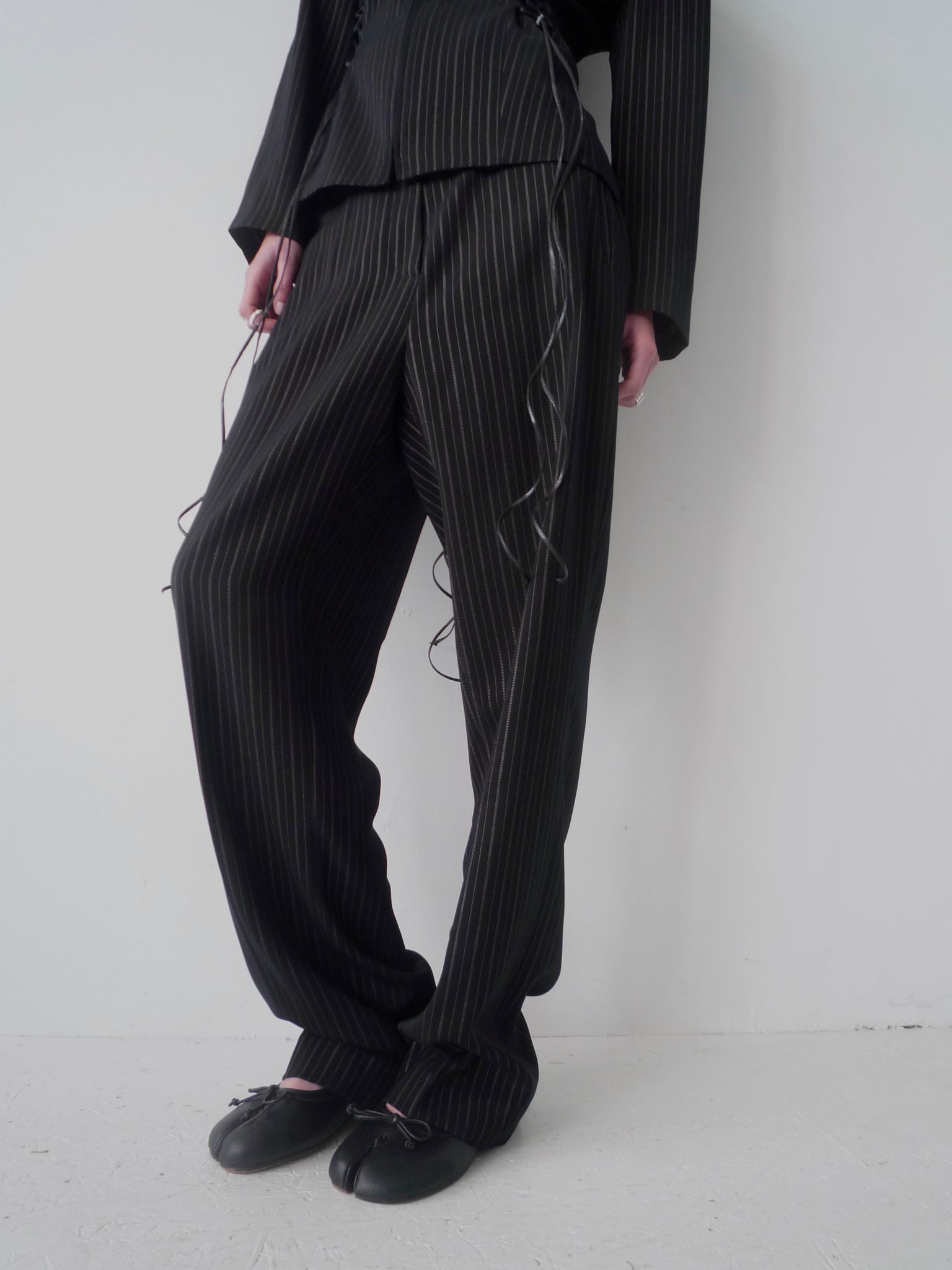 Pinstripe Suit Black