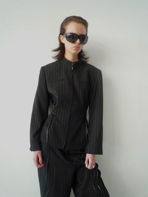Pinstripe Suit Black