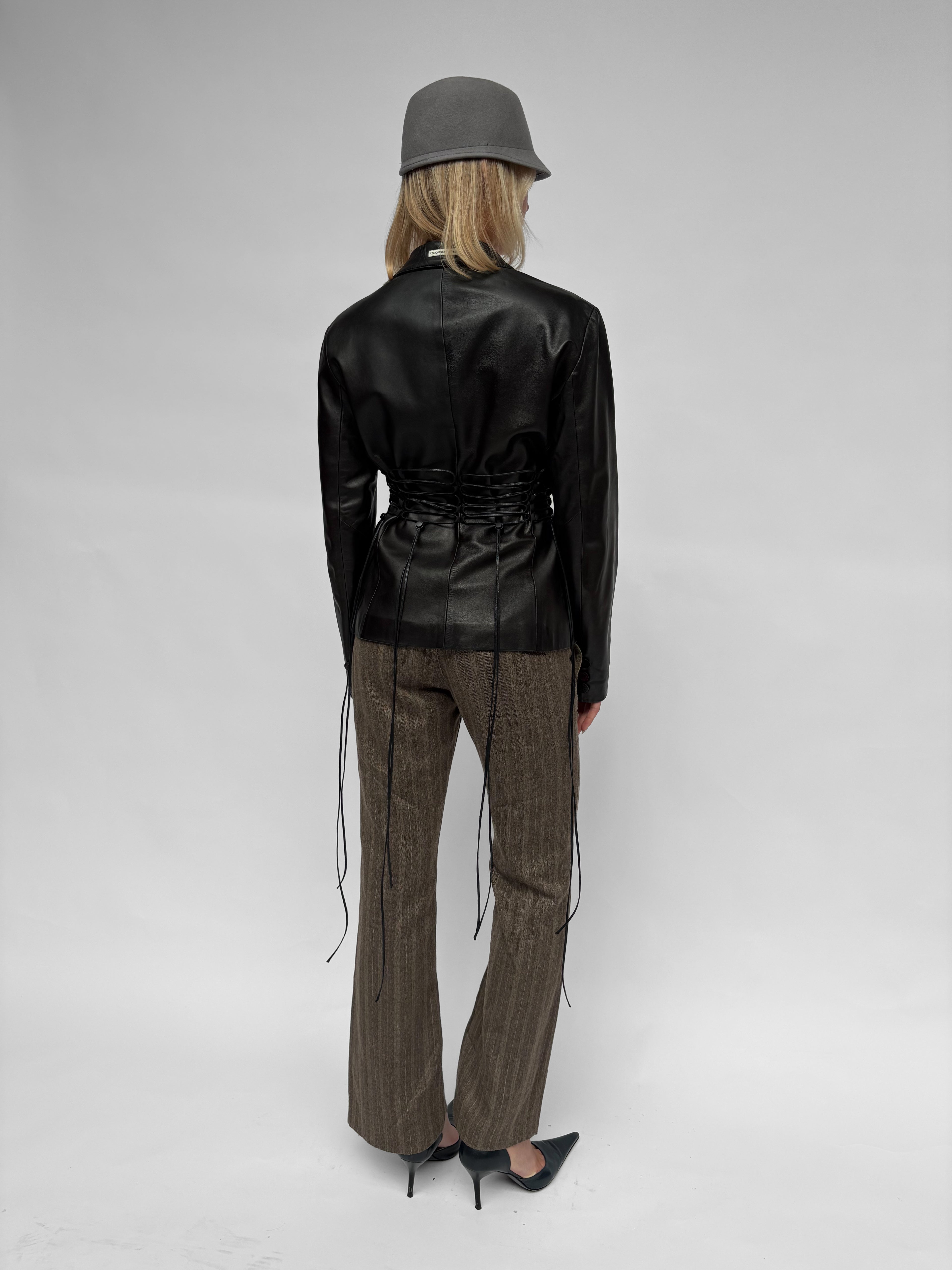 Piece No — The Leather Lace Up Jacket