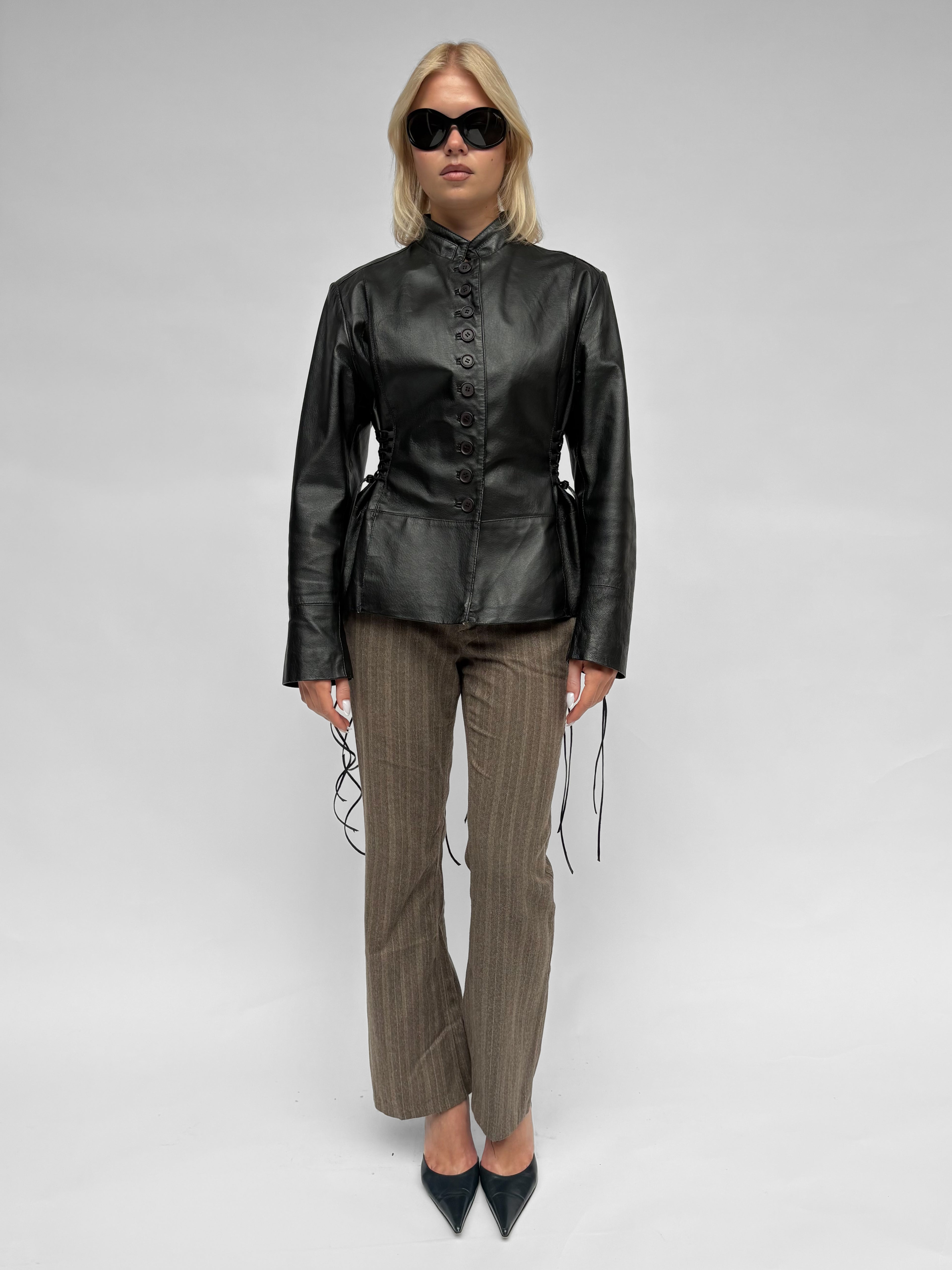 Piece No — The Leather Lace Up Jacket