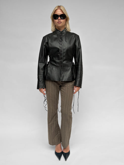 Piece No — The Leather Lace Up Jacket