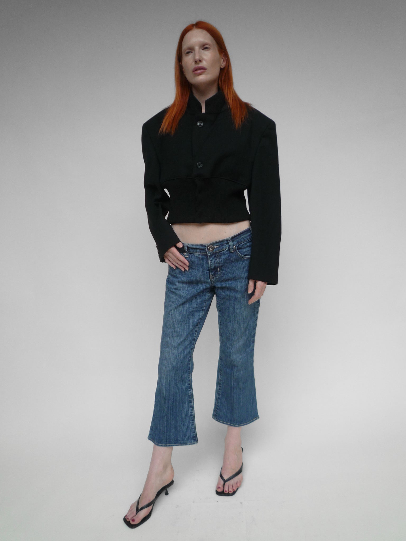 Cropped Bomber Jacket Black