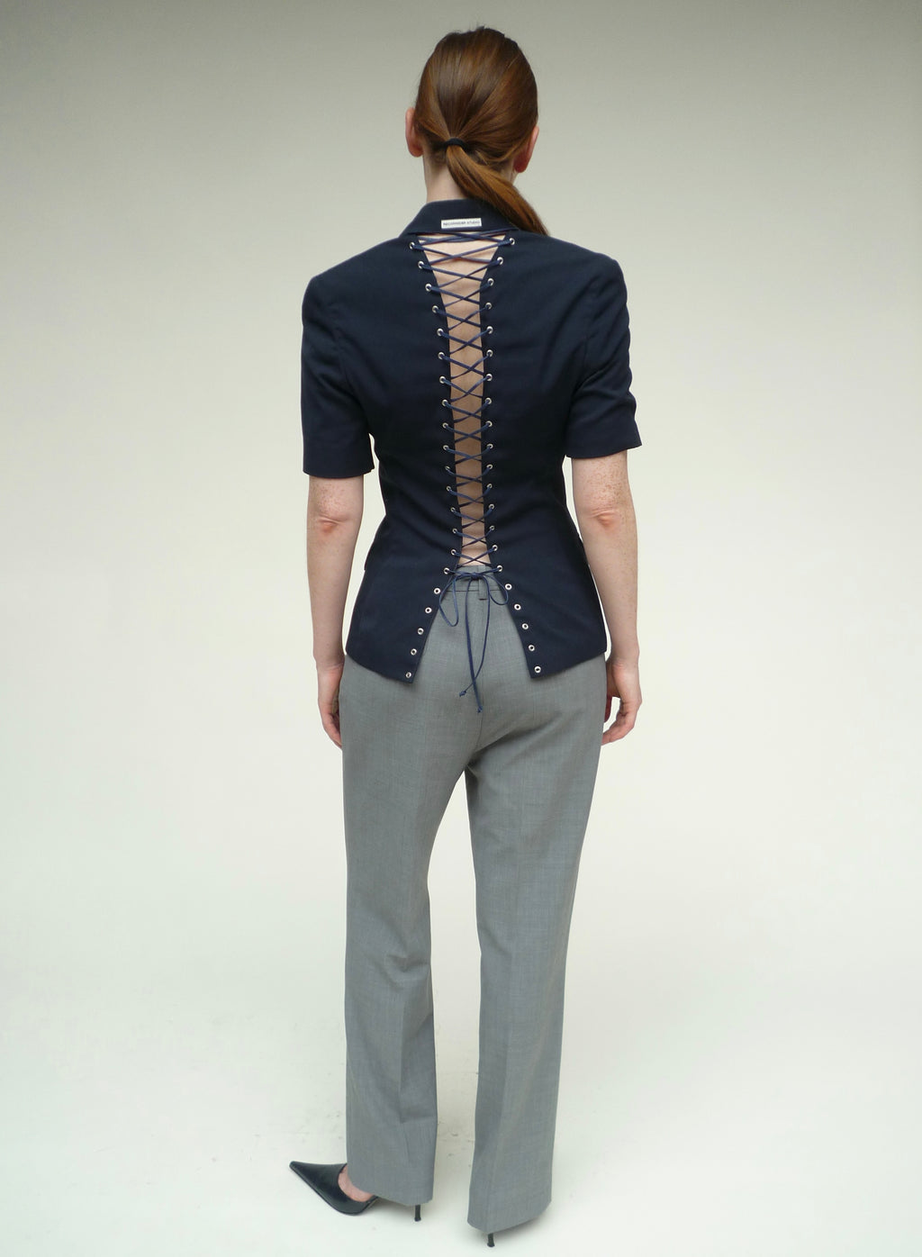 Open Back Blazer Top