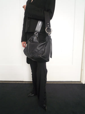 Black Leather Belt Bag