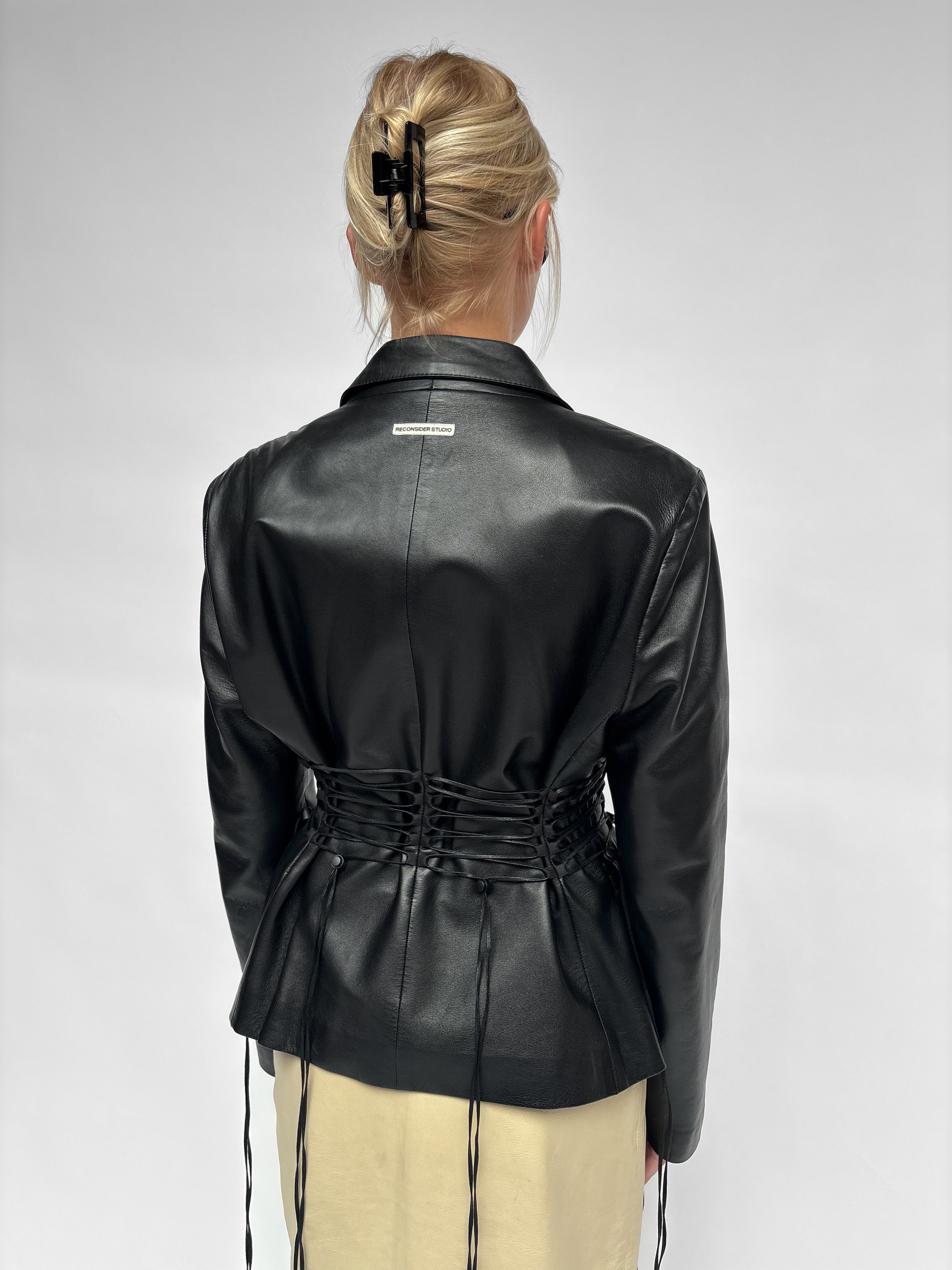 Piece No — The Leather Lace Up Jacket