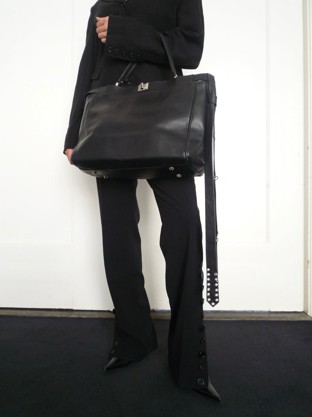 Black Leather Hand Bag