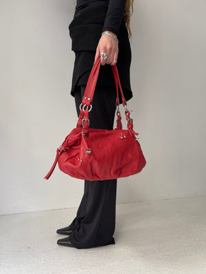 Red Leather Piercing Bag