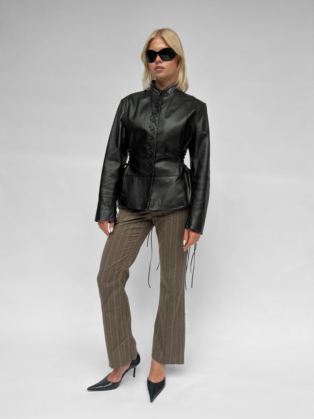 Piece No — The Leather Lace Up Jacket