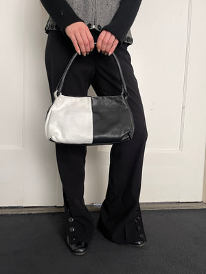 Button Bag in Black and White