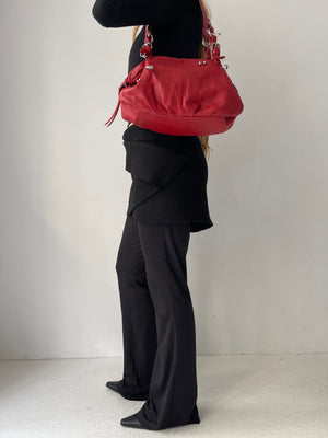 Red Leather Piercing Bag