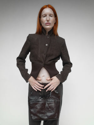 Cropped Bomber Brown