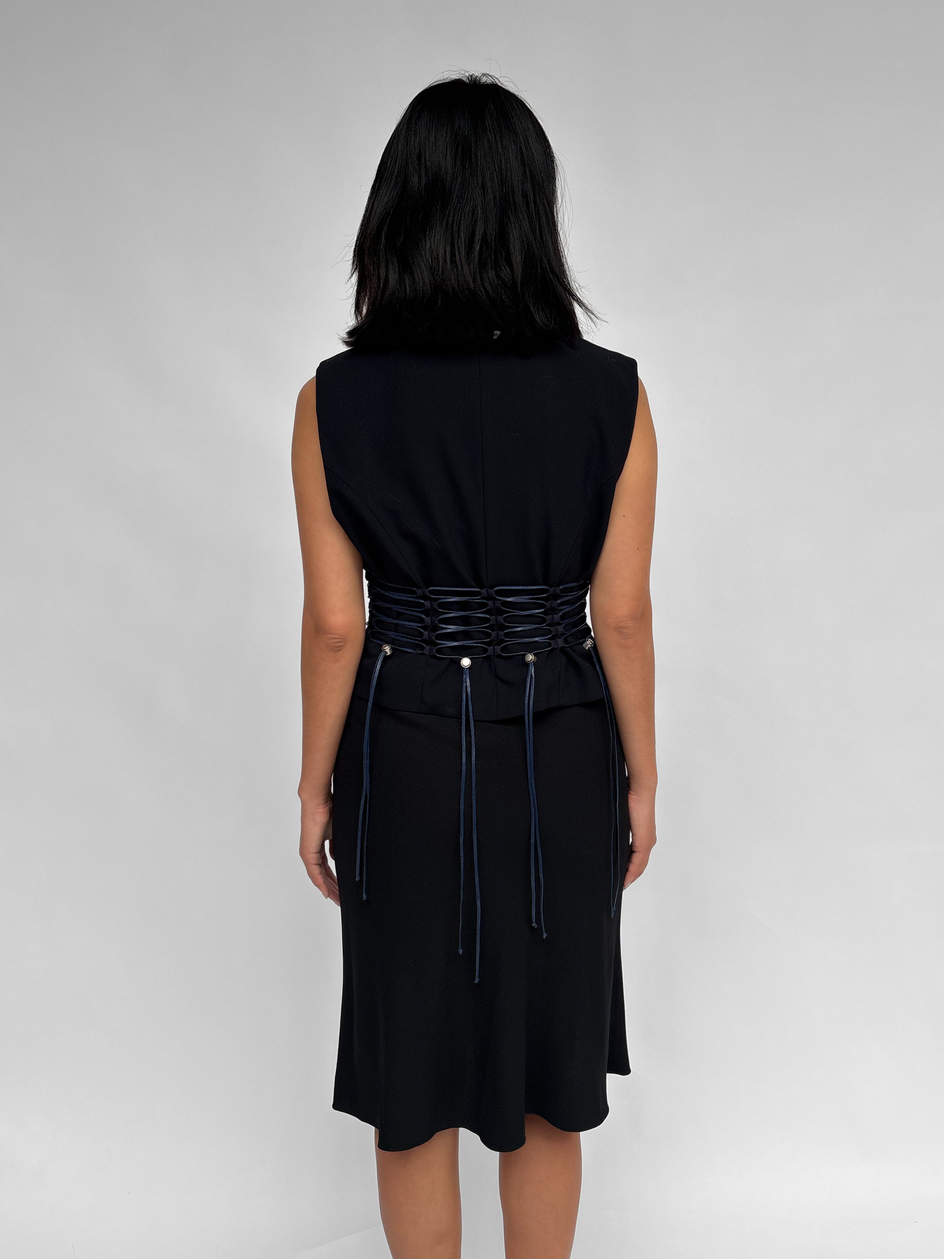 Piece No 50 — 
Dark Blue Waist-Cinching Gilet