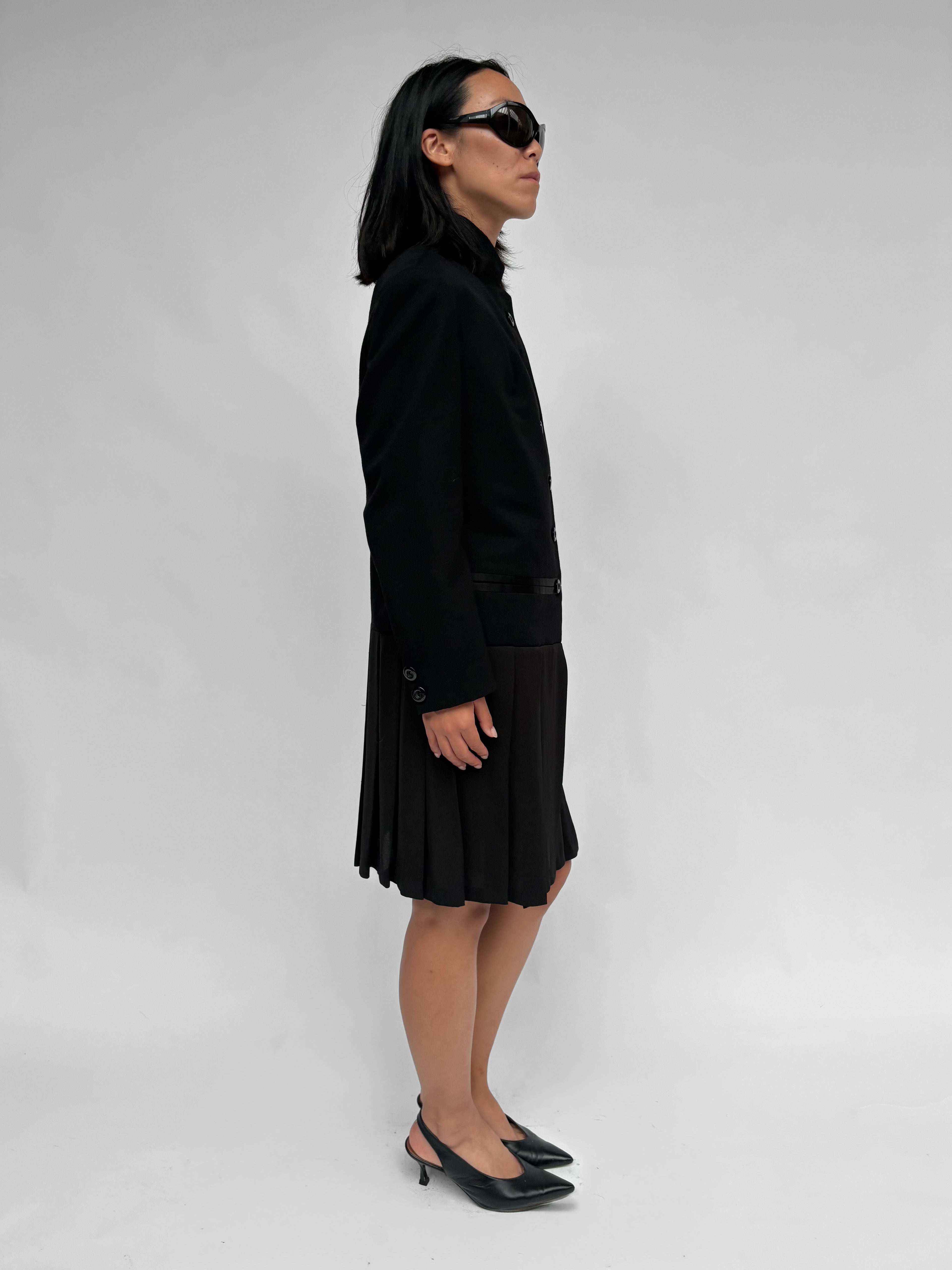 Piece No 37 — Black Pleated Blazer Dress