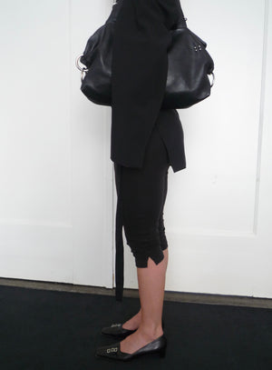 Black Leather Piercing Bag