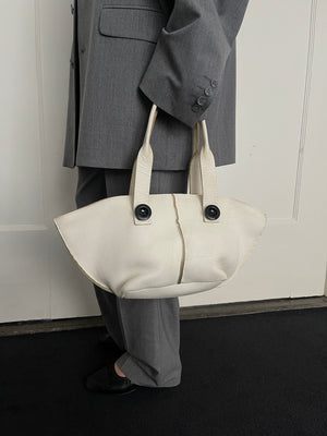 Button Bag in Cream