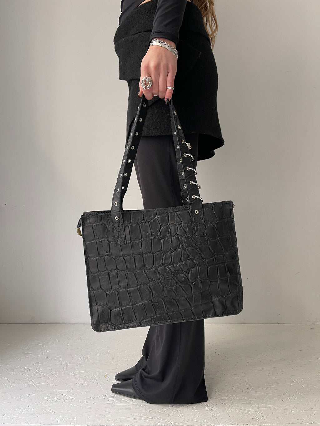 Piercing Snake Print Bag