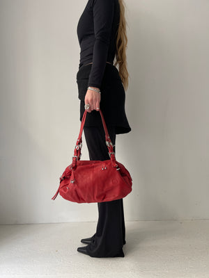 Red Leather Piercing Bag