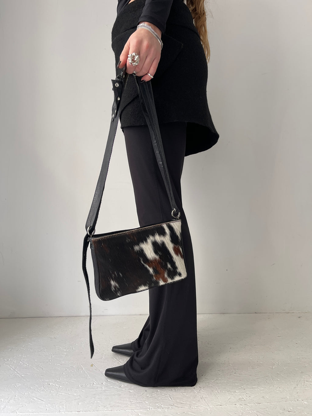 Leather Cowhair Strap Bag