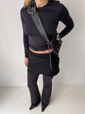Leather Cowhair Strap Bag