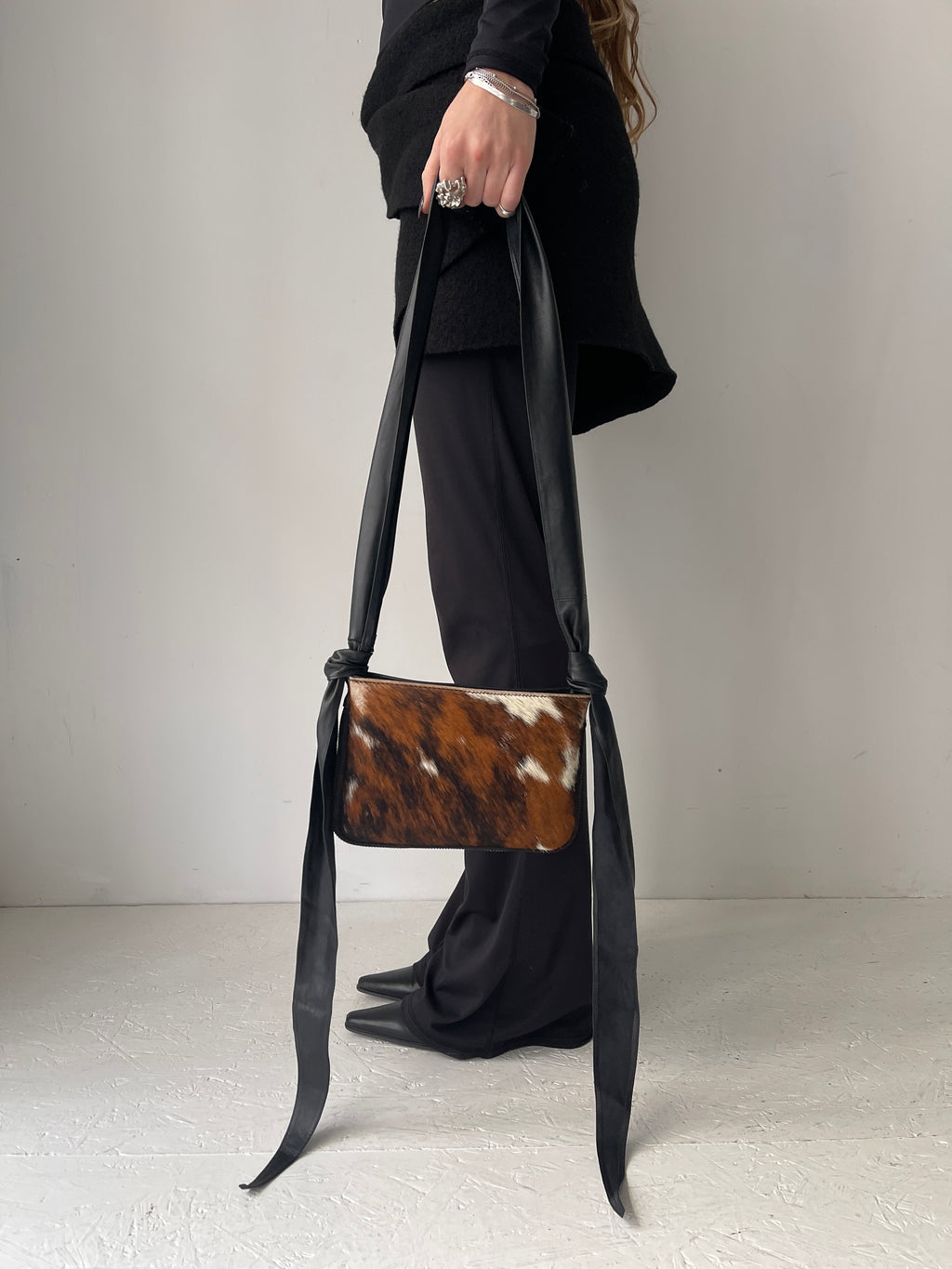 Leather Cowhair Strap Bag