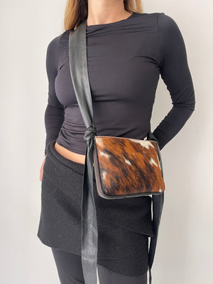 Leather Cowhair Strap Bag