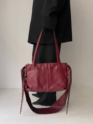 Red Leather Strap Bag