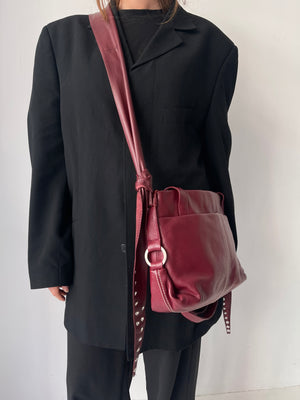 Red Leather Strap Bag