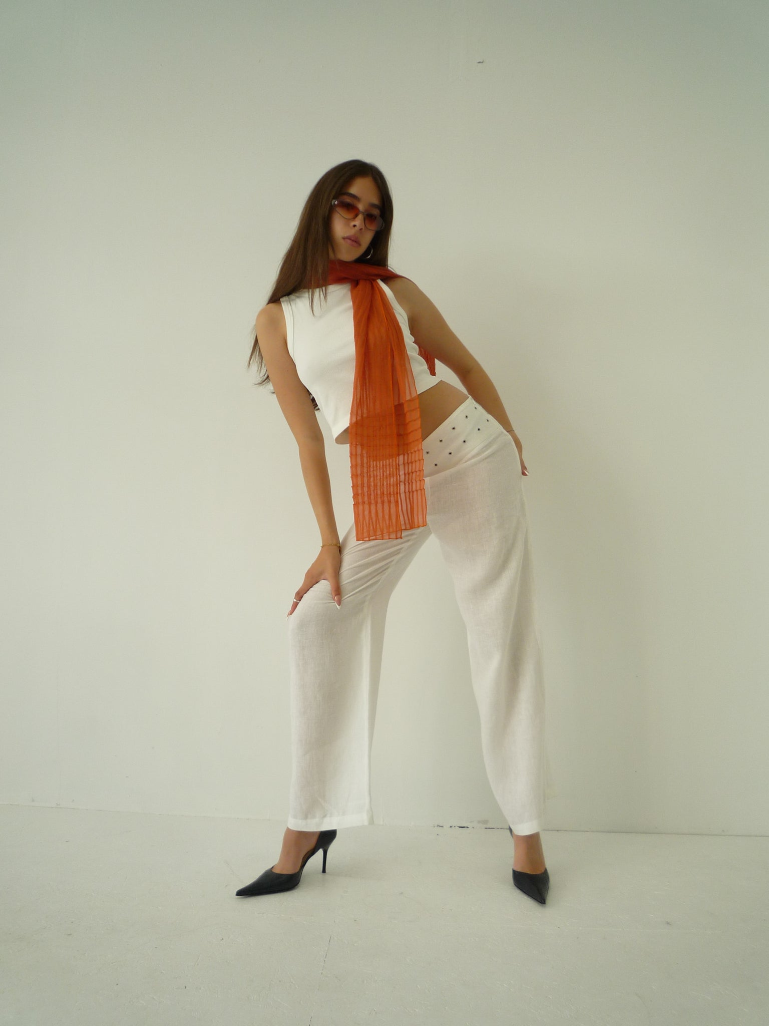 005 White Linen Trouser