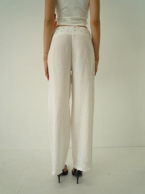 005 White Linen Trouser
