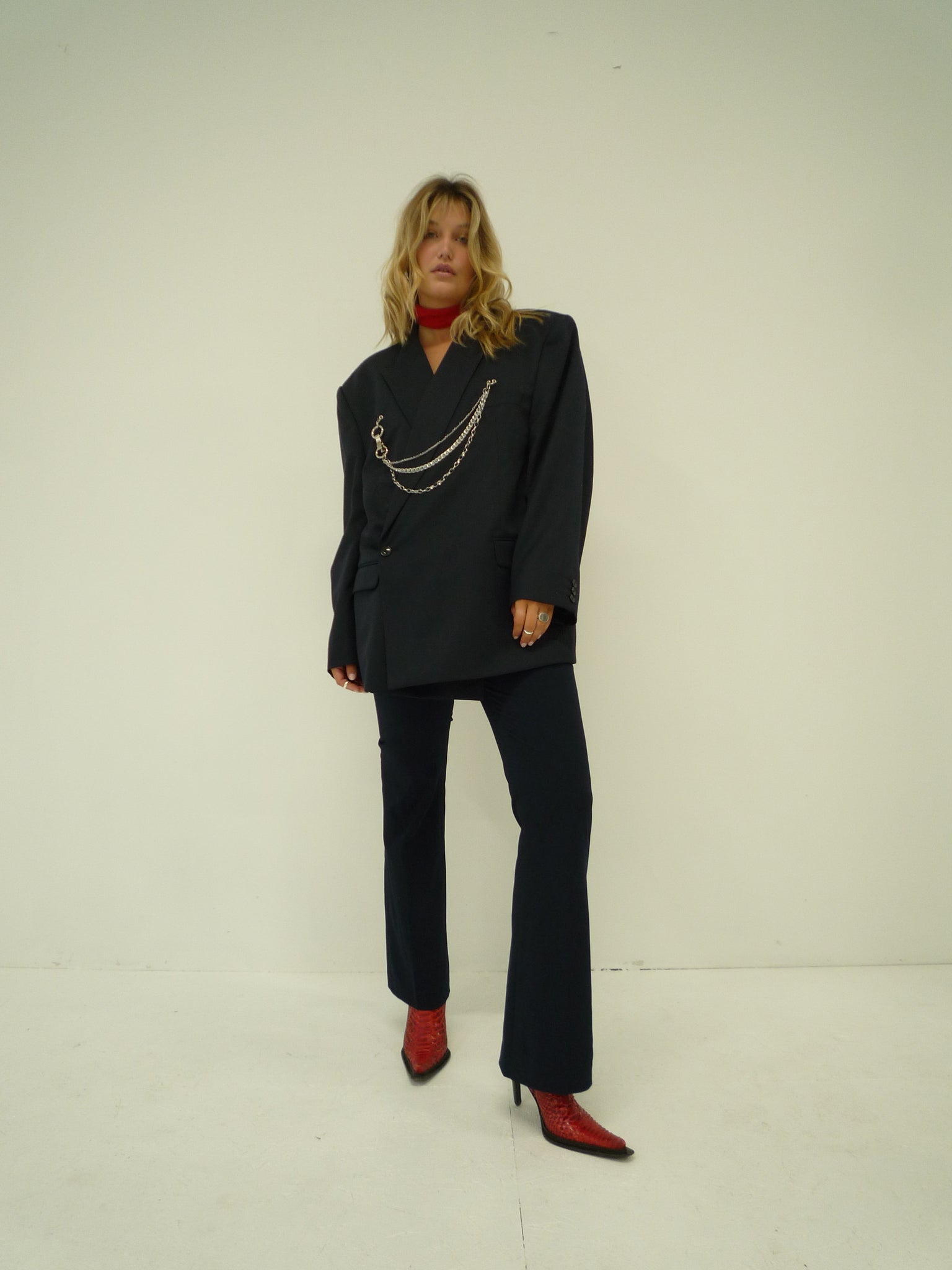 0005 Dark blue Nipple Chain Blazer