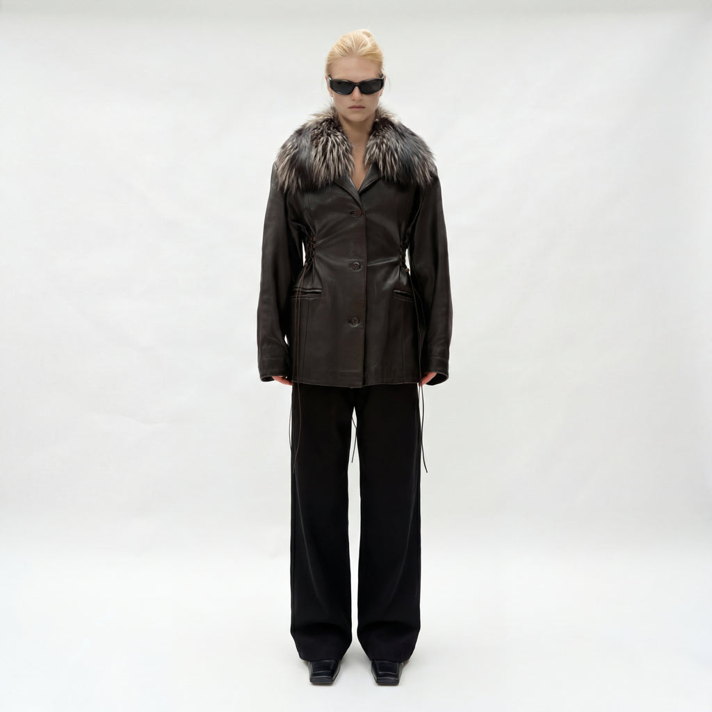 Piece No. 06 — The Brown Fur Collar Leather Coat